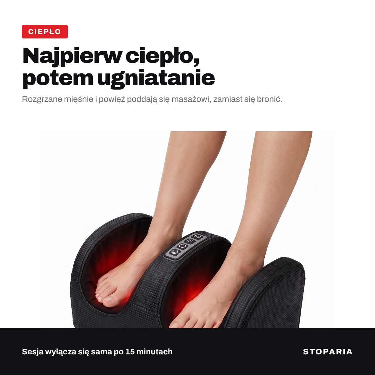 Podgrzewanie i ugniatanie w masażerze Stoparia